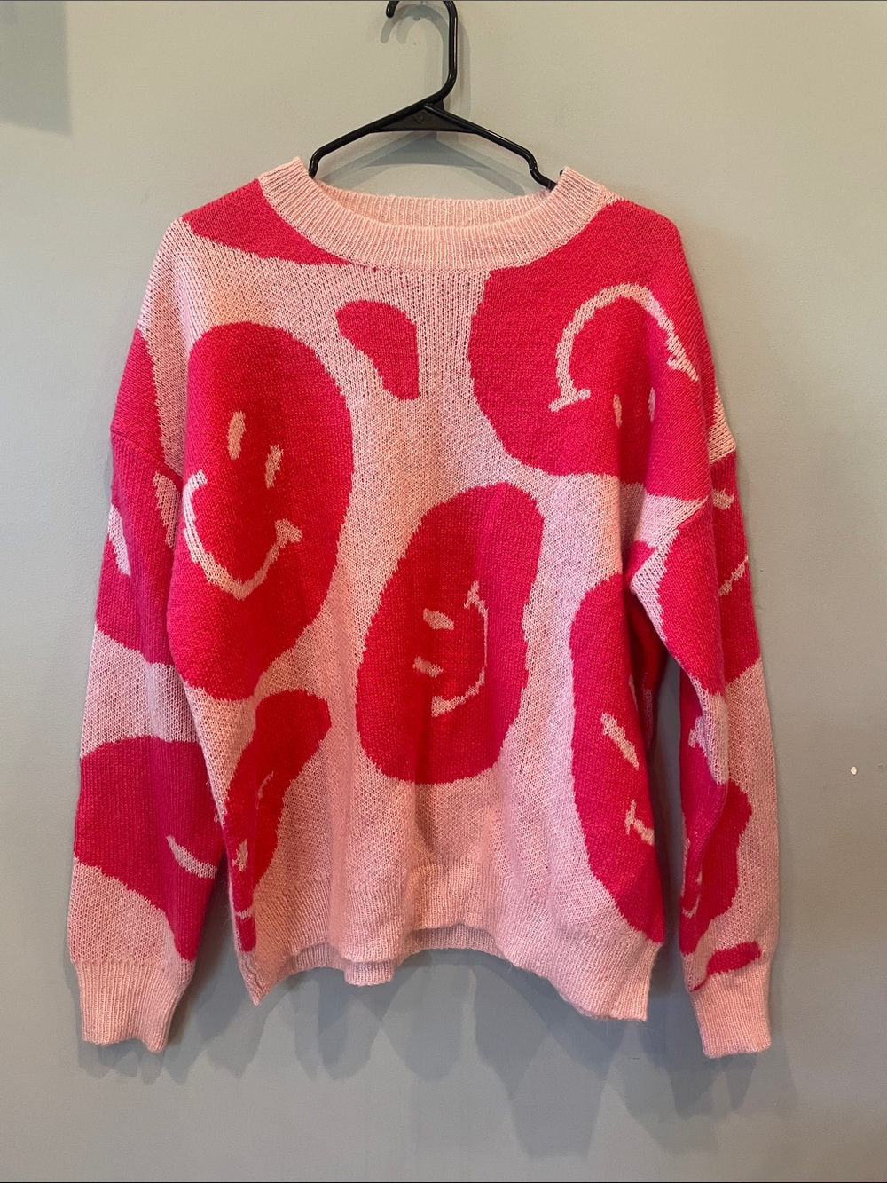 Women's Pink Smiley-Print Sweater by altar’d state